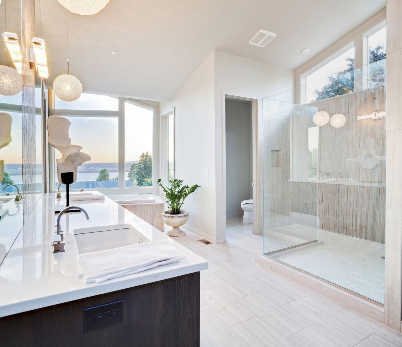 Contemporary bathroom with walk-in shower